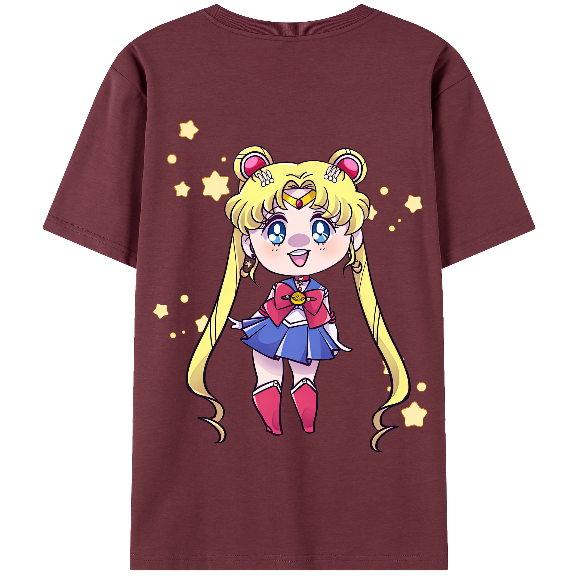 （画像用） 美少女戦士セーラームーン 月野 うさぎ つきの うさぎ Sailor Moon Tsukino Usagi 綿100％半袖Tシャツ（背面プリント）